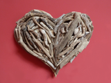 Handmade driftwood heart